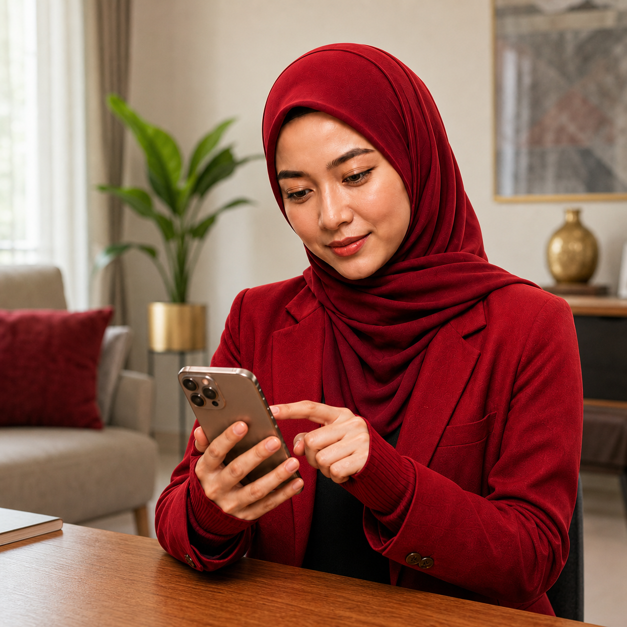 Wanita Muslimah menunjukkan langkah 01: Daftar & lengkapkan akaun